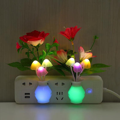 LED Mushroom Night Light Lamp with Auto Sensor