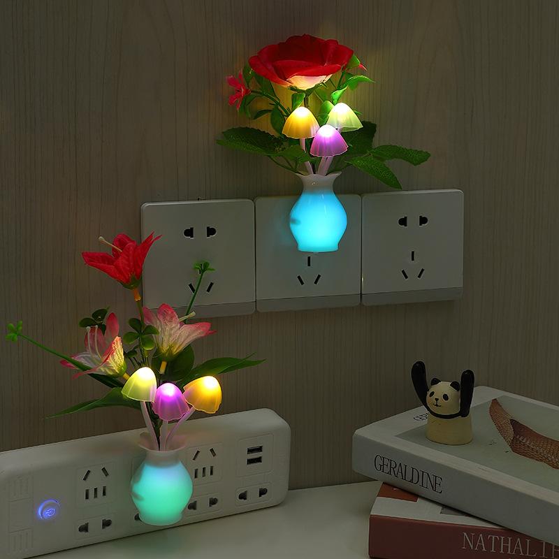 LED Mushroom Night Light Lamp with Auto Sensor