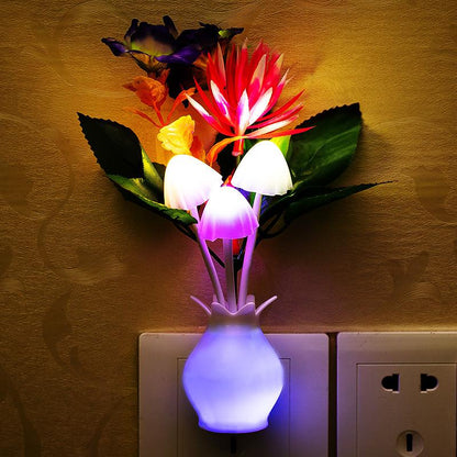 LED Mushroom Night Light Lamp with Auto Sensor