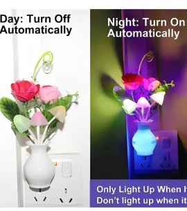 LED Mushroom Night Light Lamp with Auto Sensor